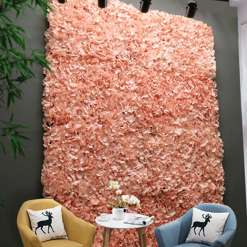 
Custom 3D Pink Flowerwall Wedding Artificial Silk Rose Flower Wall Panel Backdrop Artificial Flowers Decorative Flowers For Wall 