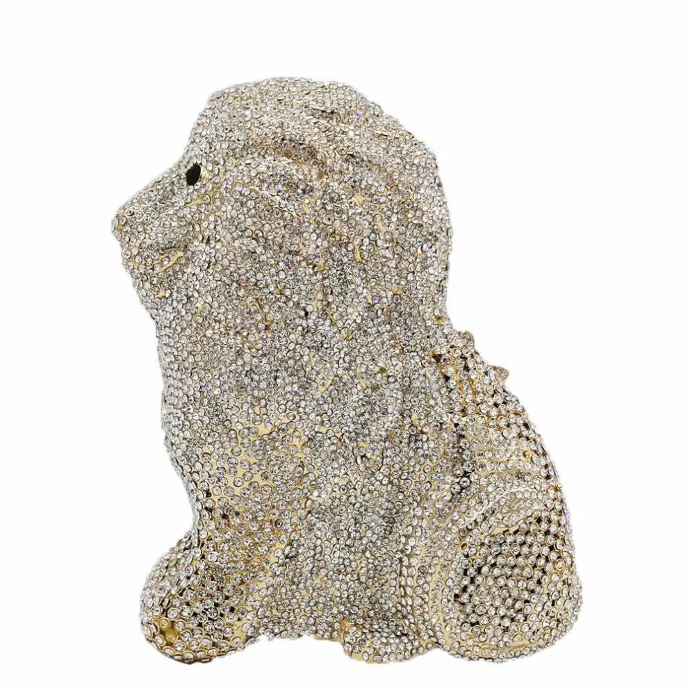 Роскошный клатч с полностью хрустальными стразами, вечерняя сумка для официальной вечеринки, вечерняя сумочка с 3D рисунком льва и бриллиантами, украшенная бисером