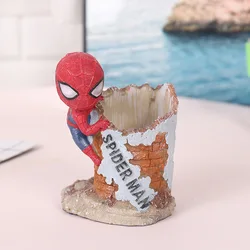 Modern creative home Marvel extraordinary spider man pen holder ornaments student gifts resin crafts ornaments
