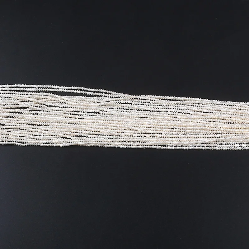 Wholesale 1.8-2mm Small Size Potato Pearl String AA Quality Tiny Freshwater Baroque Pearl