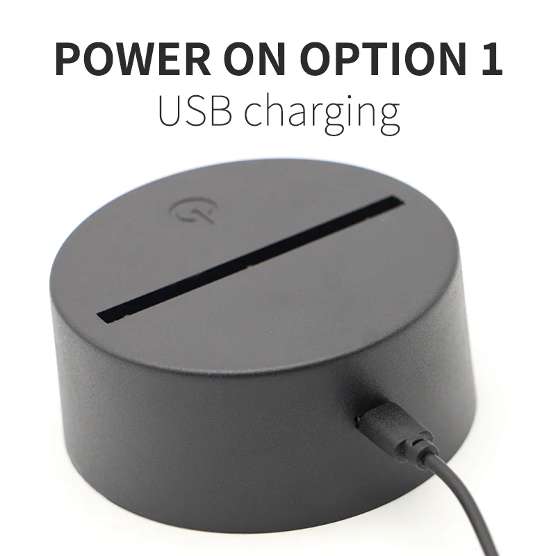 Mini Led night light base acrylic 3d led lamp touch base with usb cable and remote control for decoration