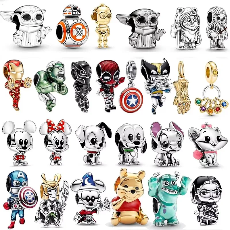 2024 новый шарм 925 стерлингового серебра стежка бусины Подходит для Pandora оригинальный 925 серебряный браслет ювелирные изделия подарок