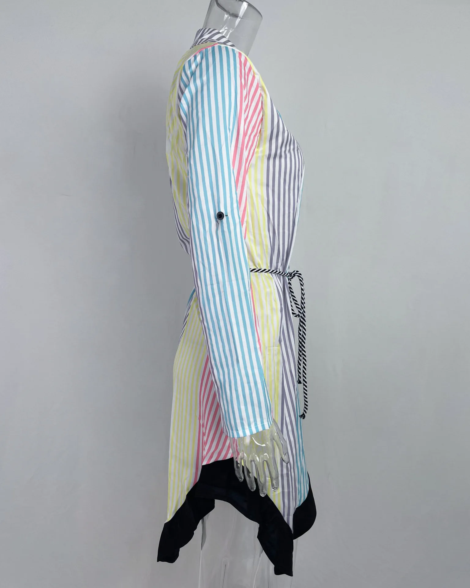 New Long Sleeve Cheap Elegant Dresses Women Casual Style Lapel Irregular Dress Ladies Summer