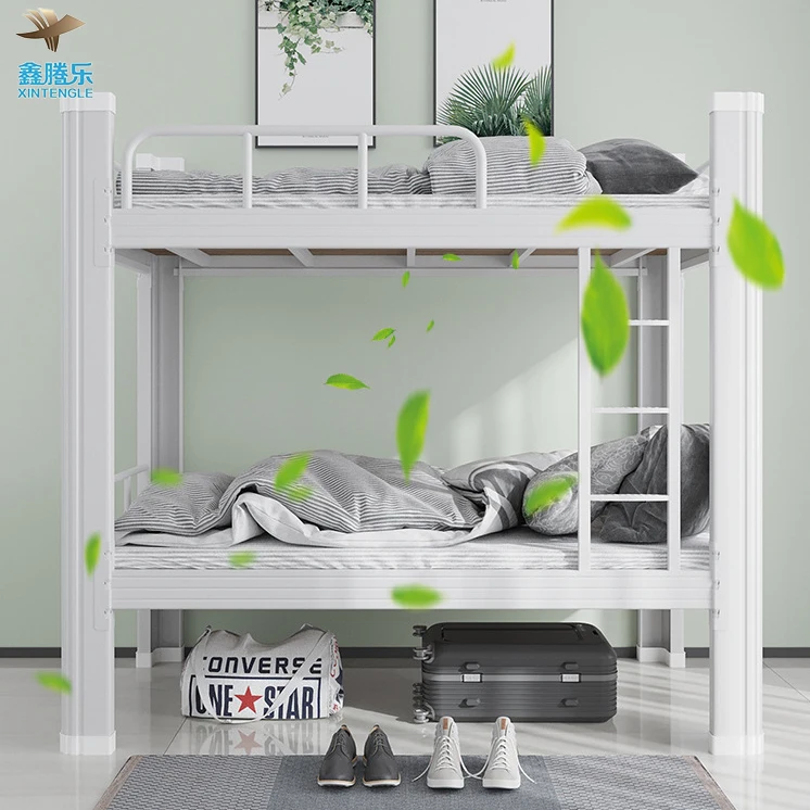 Square Tube Metal Bed Double Steel Bunk Beds Dubai Bunk Bed Apartment Home Hotel School Hospital Outdoor Bedroom Furniture