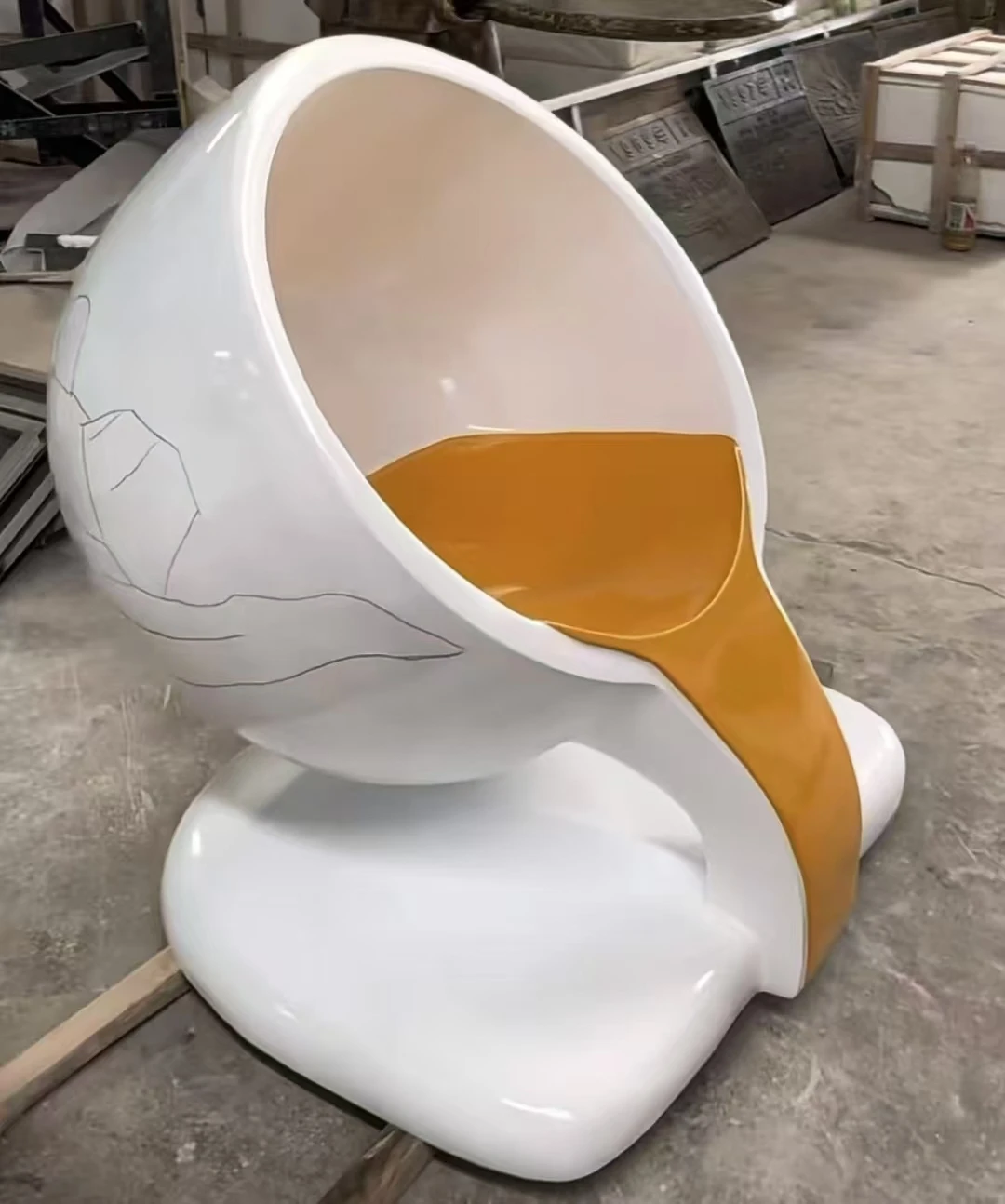fiberglass decorative sculptures coffee cup sculpture electroplating fiberglass  ornaments for home decoration