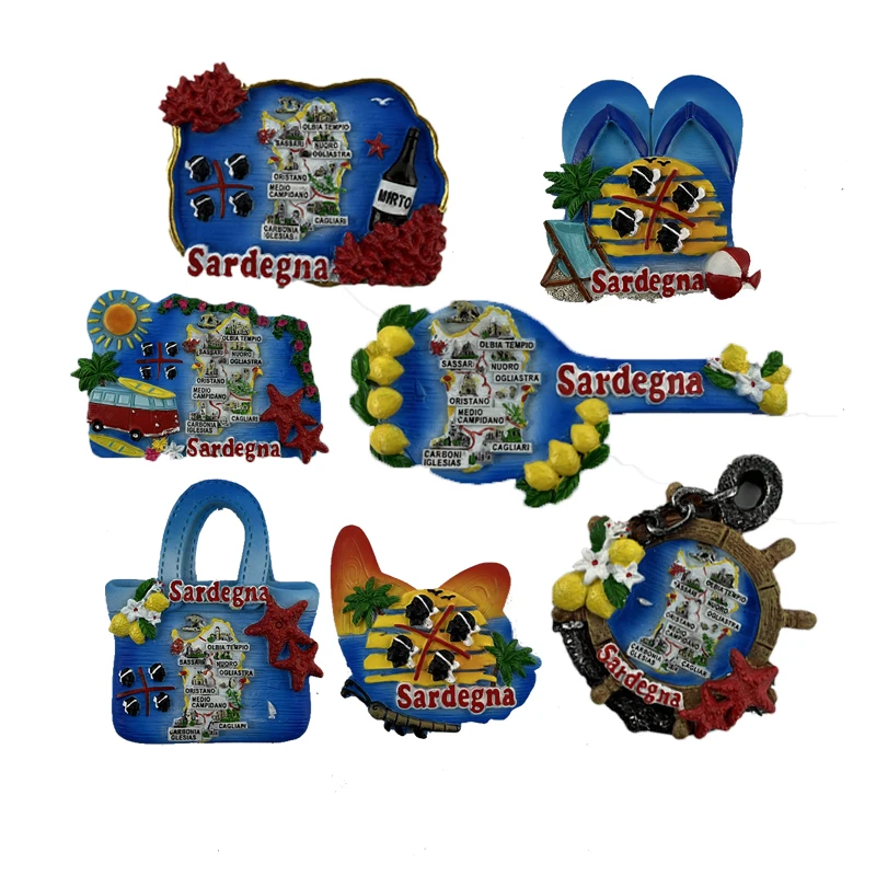 Custom Italy Creative Tourist Souvenirs Style Resin Fridge Magnet Custom 3D Resin Crafts Dolphin Fridge Magnet