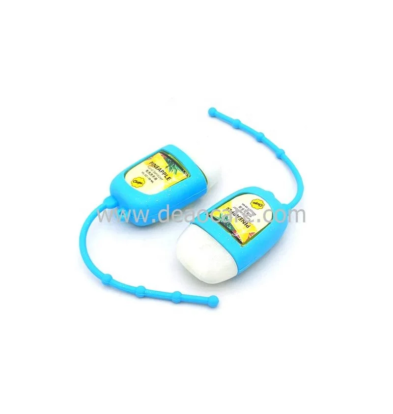 1OZ FL 29ml alcohol 75% 62% Portable Waterless Hand Sanitizer Gel with Silicone Hanging Holder keychain