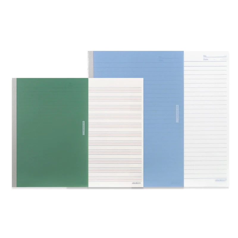 Left turning type PP wrap back glue A5/B5 soft cover notepad with dot line/grid/english page