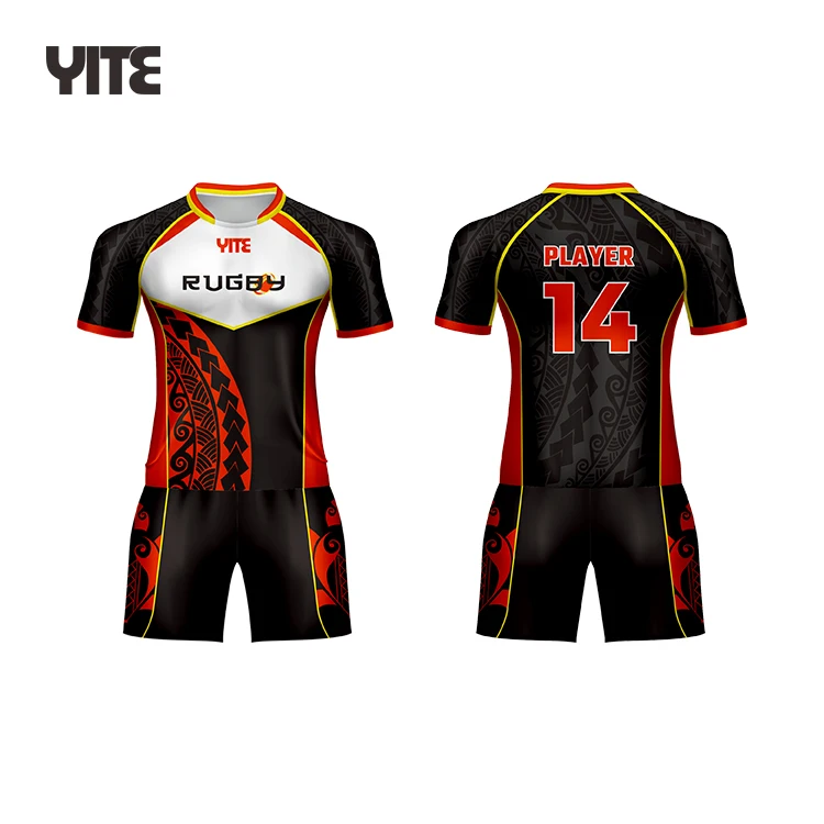 wholesale cheap rugby jerseys custom set printed new style 100% polyester rugby jersey