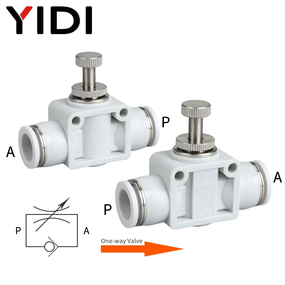 SA 4mm 6mm 8mm Push Fit In Air Compressor Hose Pipe Tube Metric Pneumatic Fitting Fittings Quick Connector Speed Adjusting Valve
