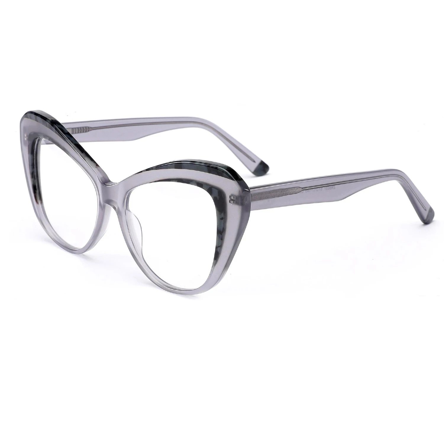Customization Transparent Candy Color Cat Eye Handmade Lamination Acetate Eyeglasses Frames