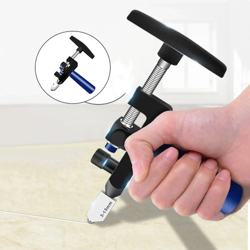 2 in 1 Glass Cutters Pro Tiles Tools Tile Cutter Porcelain Cutting Ceramic Construction Works Manual Floor Scratcher Edge Cut