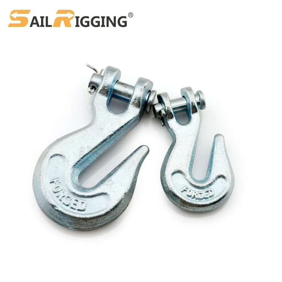 Drop Forged G43 US Type Clevis Grab Hook Galvanized Safety Chain Hook 1/4 3/8 Clevis Grab Hook