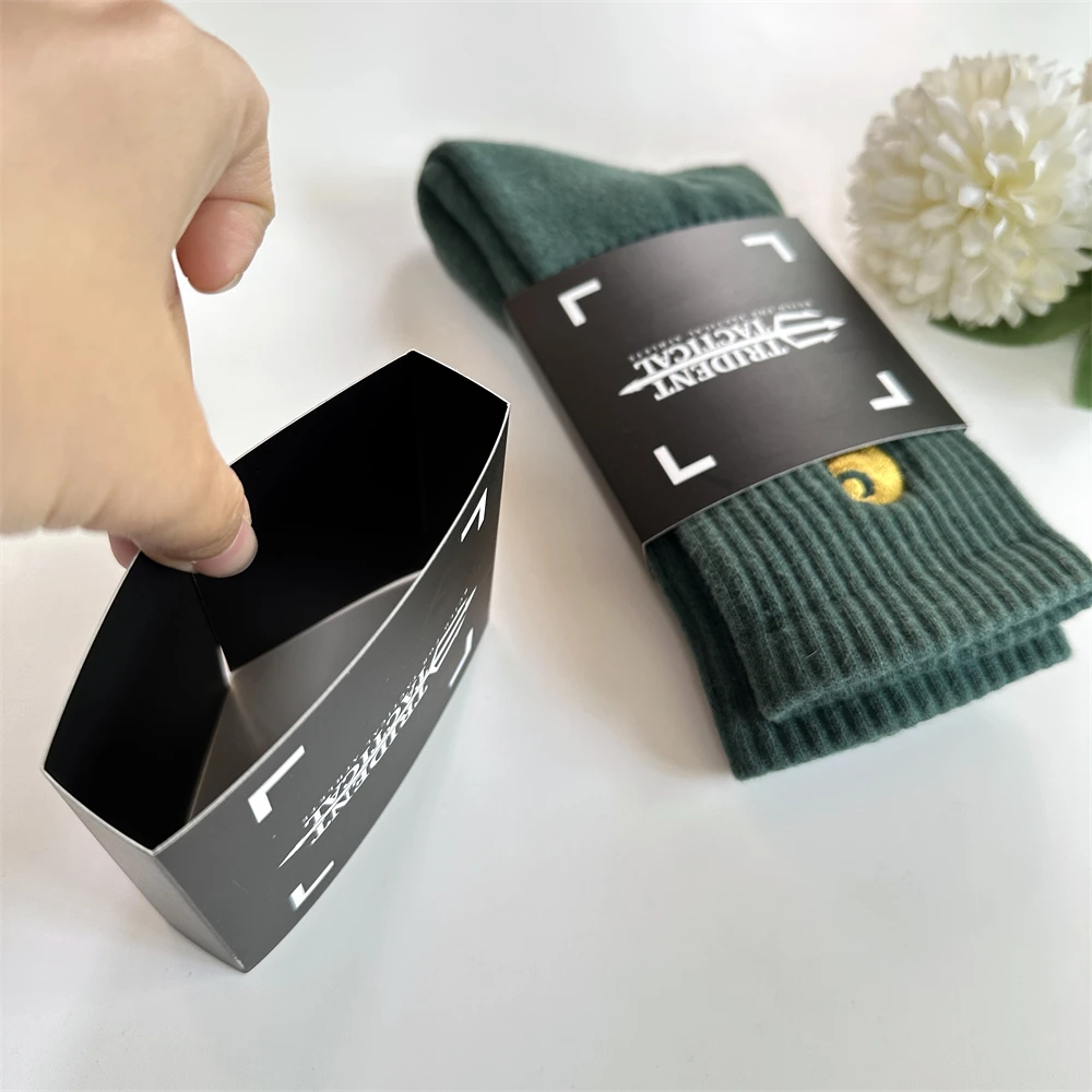 Custom Thick 400Gsm Socks Accessories Paper Cardboard Socks Hang Tag,Printed Logo Sock Tag,Sock Wrap Label