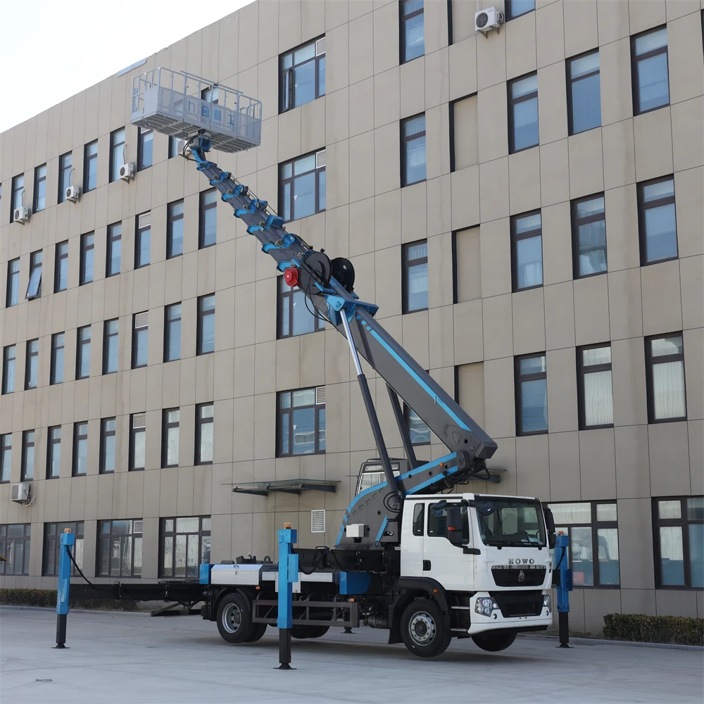 China aerial work platform truck factory JIUHE truck mounted aerial lift 21m 23m 25m 29m 38m 45m aerial work truck