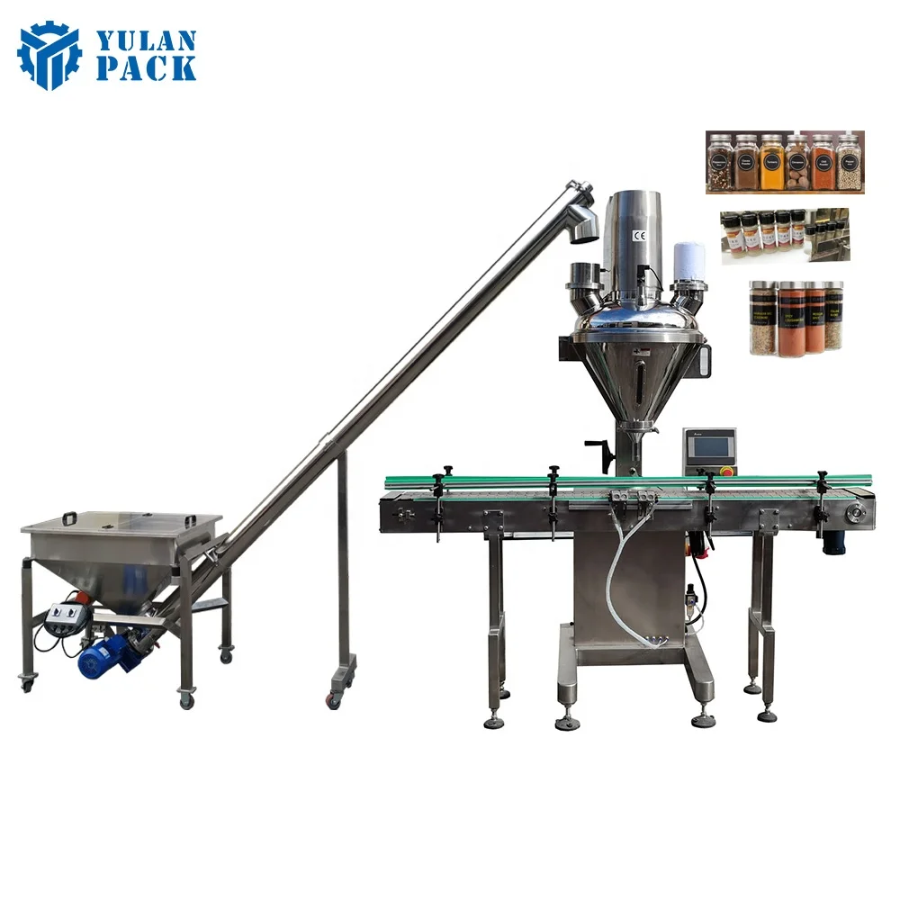 Automatic SS304 Spice Tea Milk Auger Hooper Dispenser Protein Powder Filling Machine