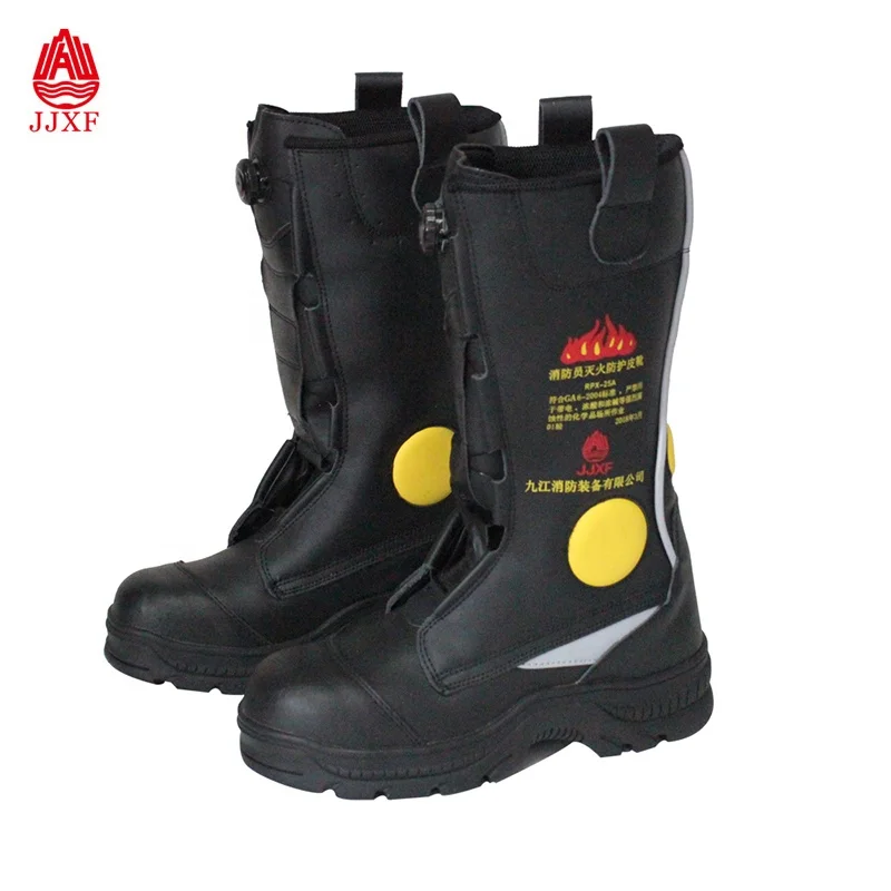 usa style firefighter boots black steel toe fireman safety boots