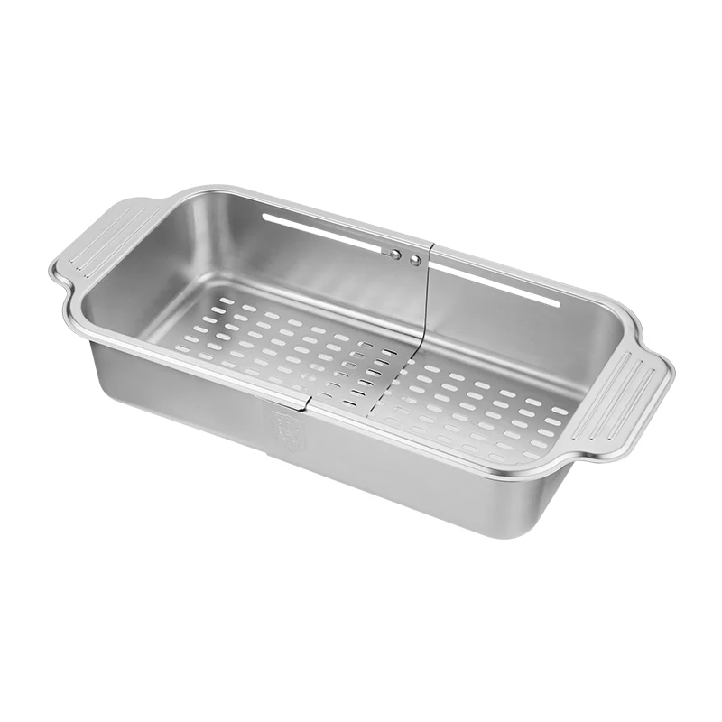 household retractable stainless steel sink washing drain basket for kitchen
