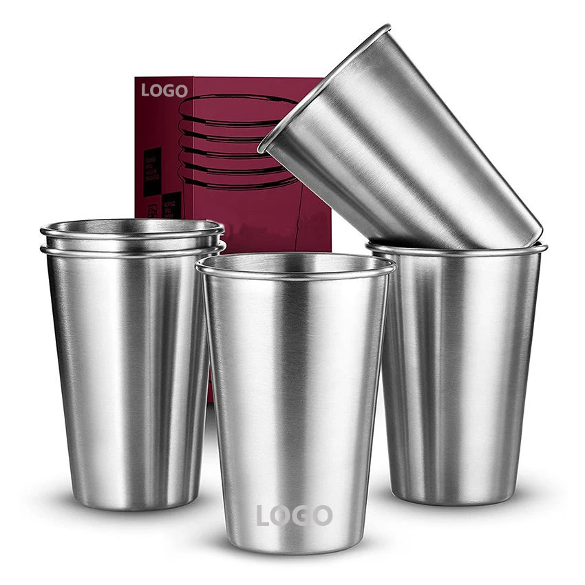Custom Logo Premium Stackable Beer Mug Coffee Pint Cup Tumbler Single Wall Beer Stainless Steel Pint Cup For Party Camping