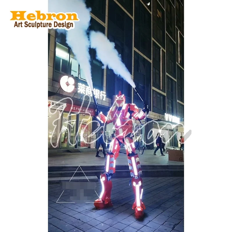 Multicolor change Stilt LED Robot Costumes Glow Party Robot Club Stage Show adult LED Tron Costume Rave Clothes Cosplay