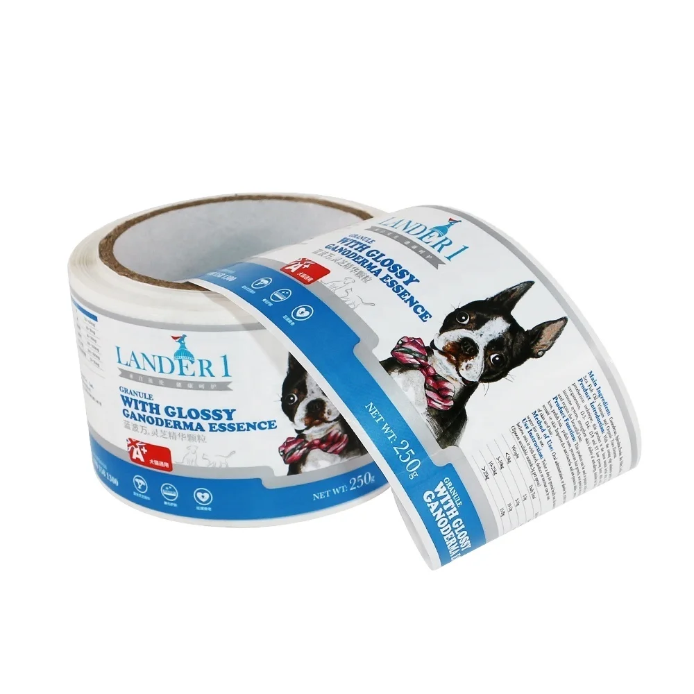 Quality Art Paper Printing Custom Luxury Waterproof Packaging Label Sticker Dog Food Box
