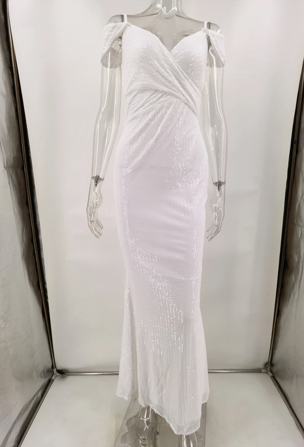 High Quality Luxury Long Dress Fall Women Sexy Bodycon Backless Sequin Dresses