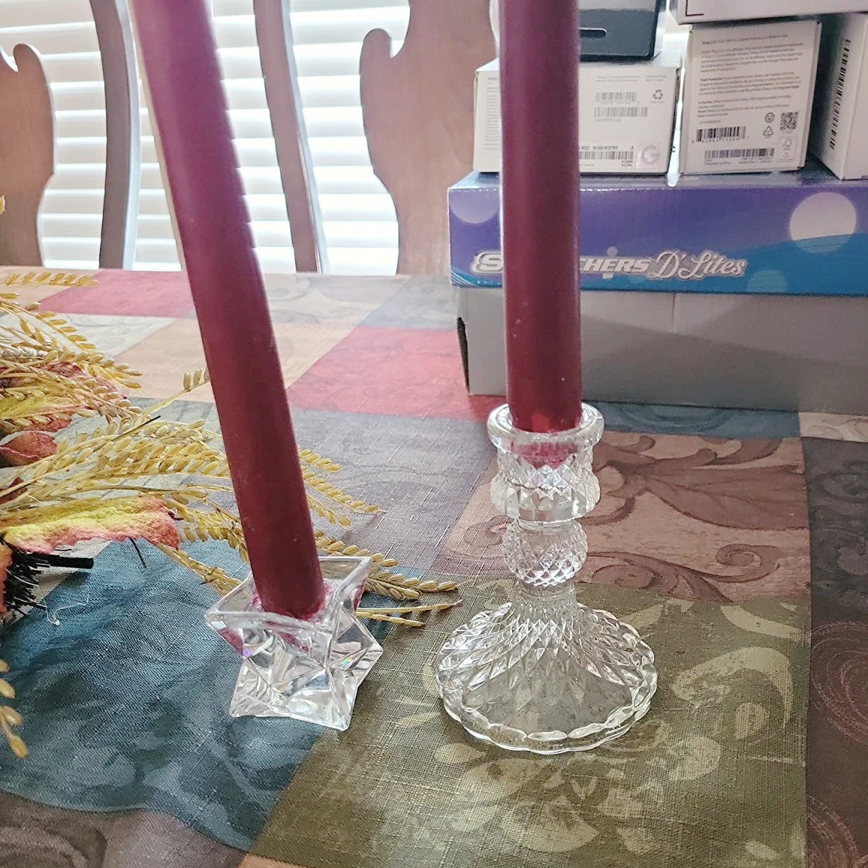 Tall Crystal Decorative Candle Stand Centerpiece Clear Glass Candlestick Holder Taper Candle Holder