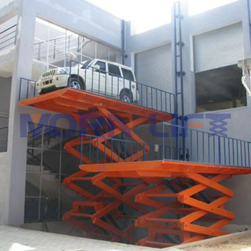 MORN customized underground garage car scissor lift vehicle single deck basement stationary car parking lift for sale