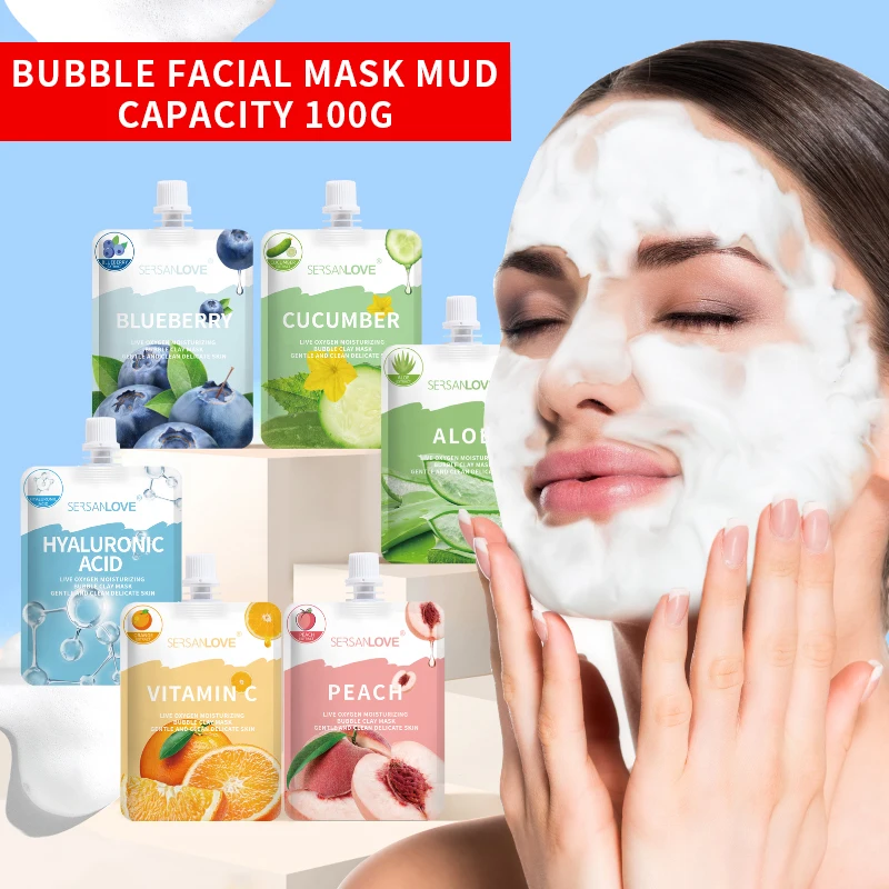SERSANLOVE Aloe Bubble Clay Mask Pore Cleaner Bubble Clay Mask Blackhead Remove Bubble Clay Mask