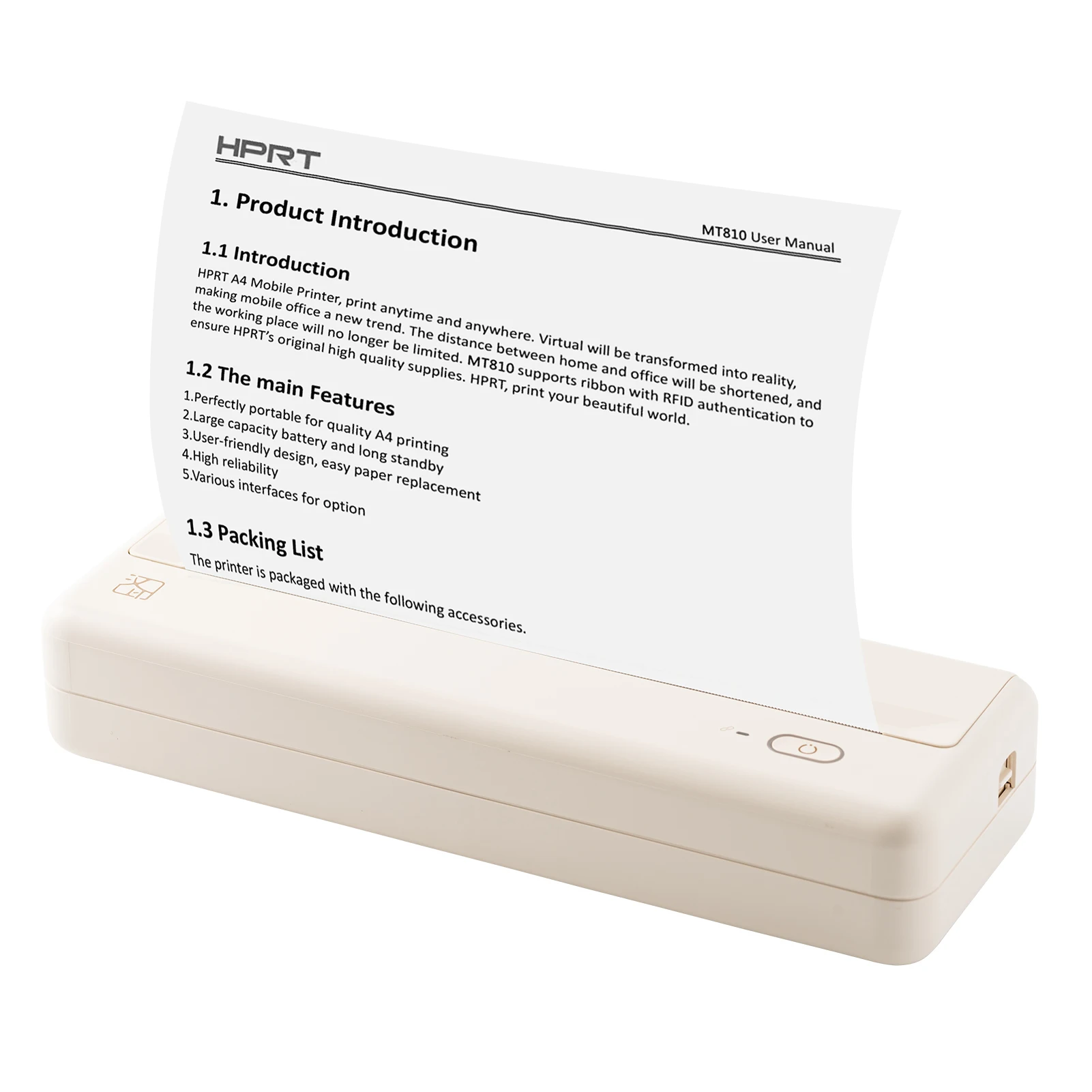 A4 Continuous Direct Thermal Wireless Printer PDF Webpage Contract Picture Printers with Thermal Paper No Need Ink or Toner