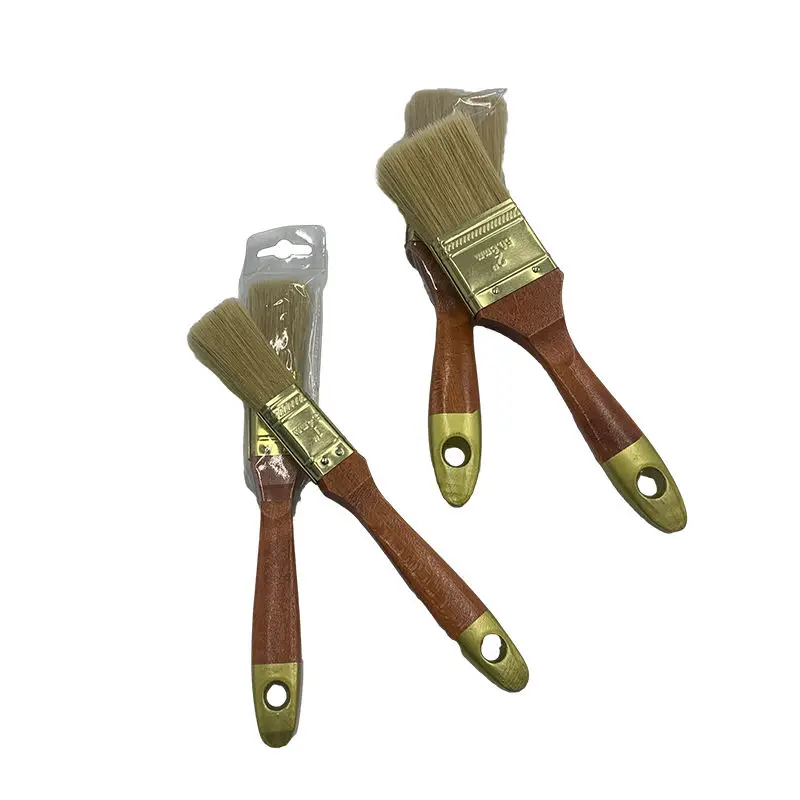 Higher Quality Pig Bristle Red Wood Handle Brush Set Hair Wooden Synthetic Filament Wall Toolsbristle Painting Brush Set