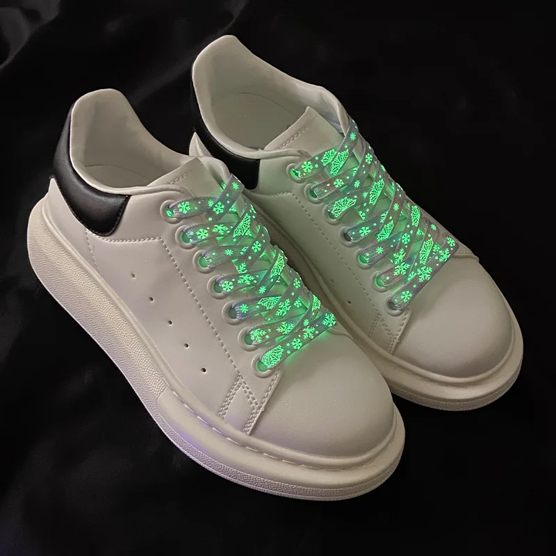 Custom fashion wholesale colorful  lacet fluorescent glow in the dark shoe laces luminous shoelaces