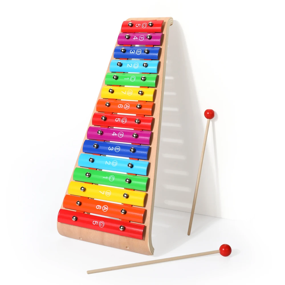 2023 Early Education Rainbow Musical Instrument Preschool Wood Metal Xylophone Gift Toy For Kids