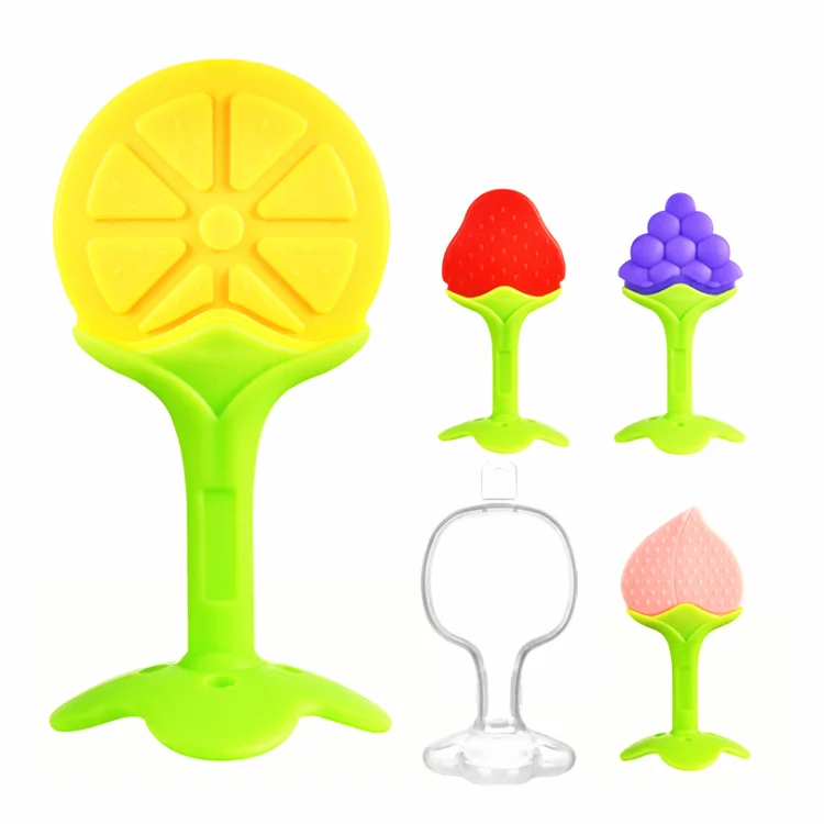 
2019 популярная мягкая игрушка для жевания пищевого класса в форме фруктов красочная палочка товары для младенцев силиконовый детский Прорезыватель 