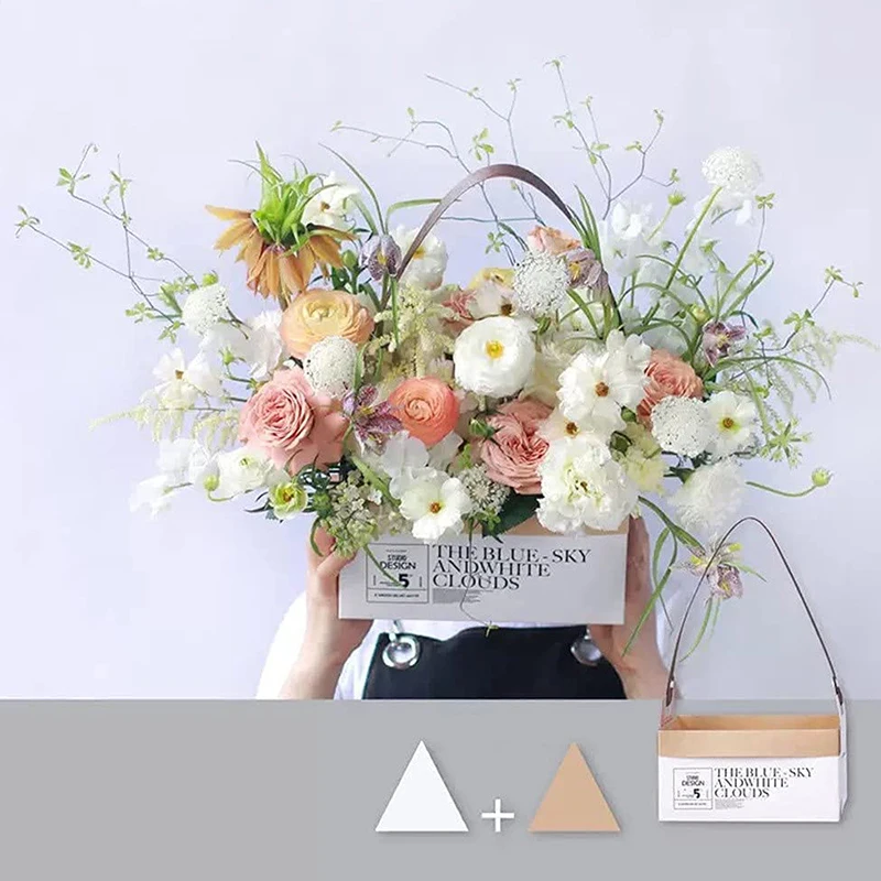 High quality custom waterproof paper bags with handle for plants flower packaging