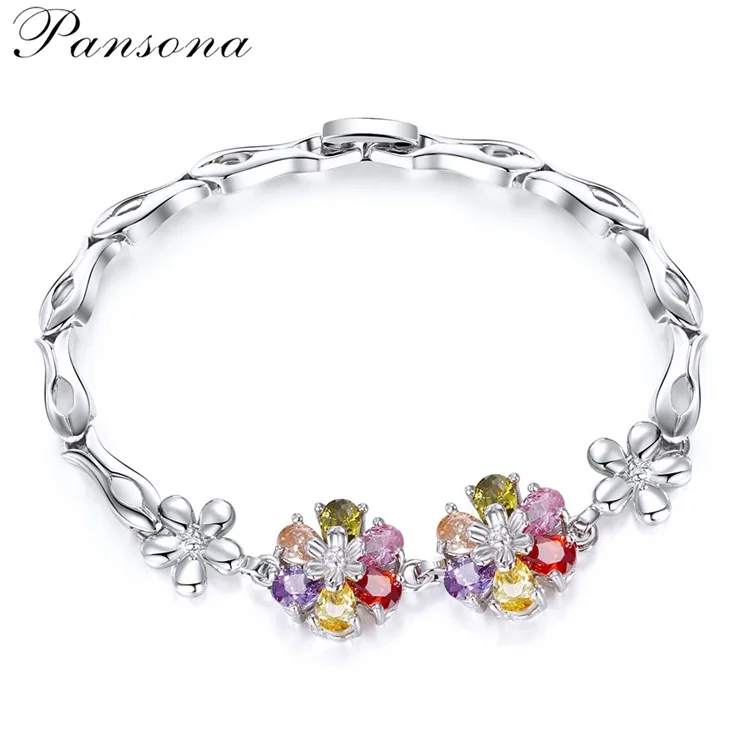 Zircon Hot Sale Colorful Platinum Hypoallergenic Women Bracelet