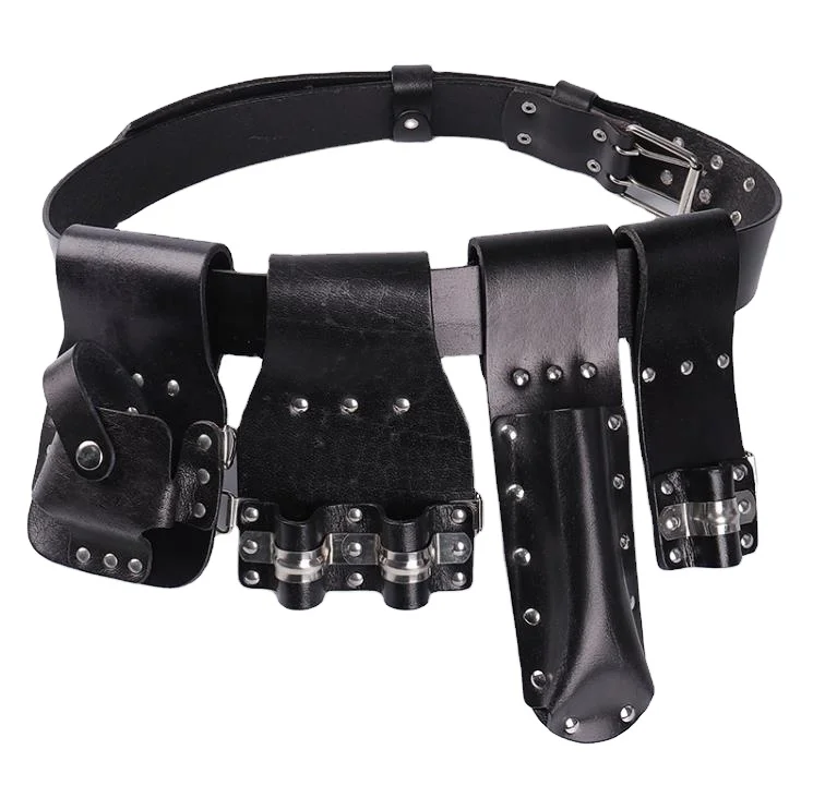 Adjustable leather multi-functional storage tool belt Hammer hanging professional leather scaffold tool belt