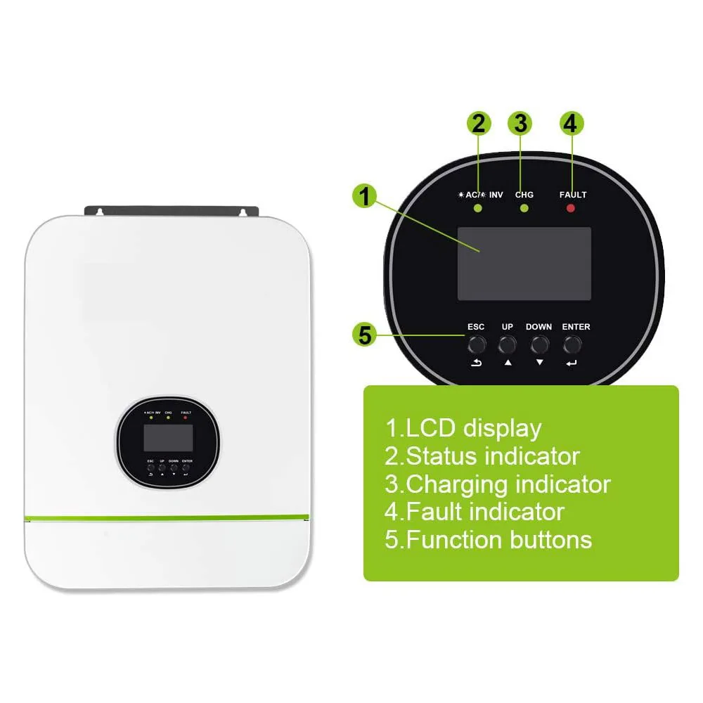 Гибридный инвертор Overvsea 1kw-10.2kw 220 В/230vdc солнечный включенный/выключенный сетевой трехфазный
