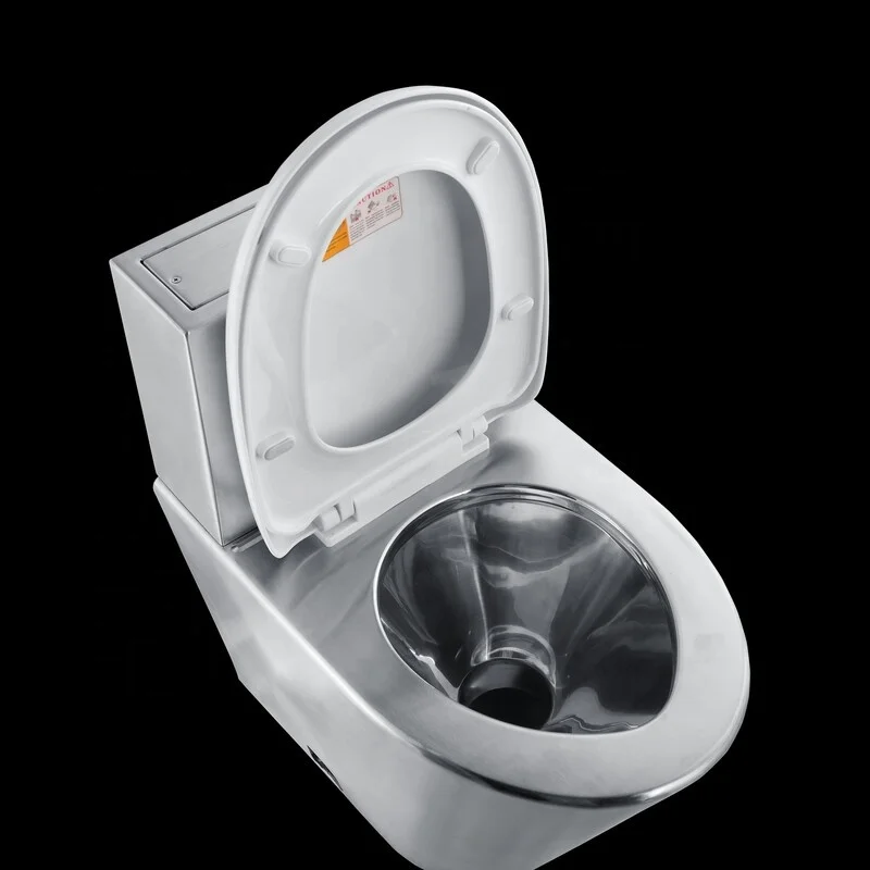 Chinese Manufacture 620 MM Siphon WC Toilet Price Stainless Steel Toilet Bowl With Cistern And PVC Lid