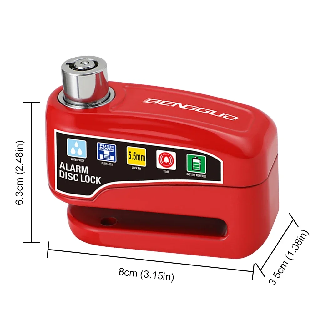 Anti-theft Portable Mountain Bike Keyless Security Alarm Bicycle Lock Electric Scooter Lock Disc Brake Bicycle Lock