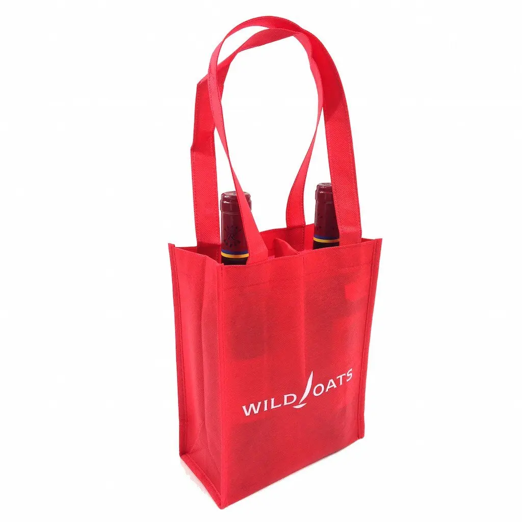 custom china professional manufacturer supply customized eco friendly printing cheap pp non woven red wine carry bag