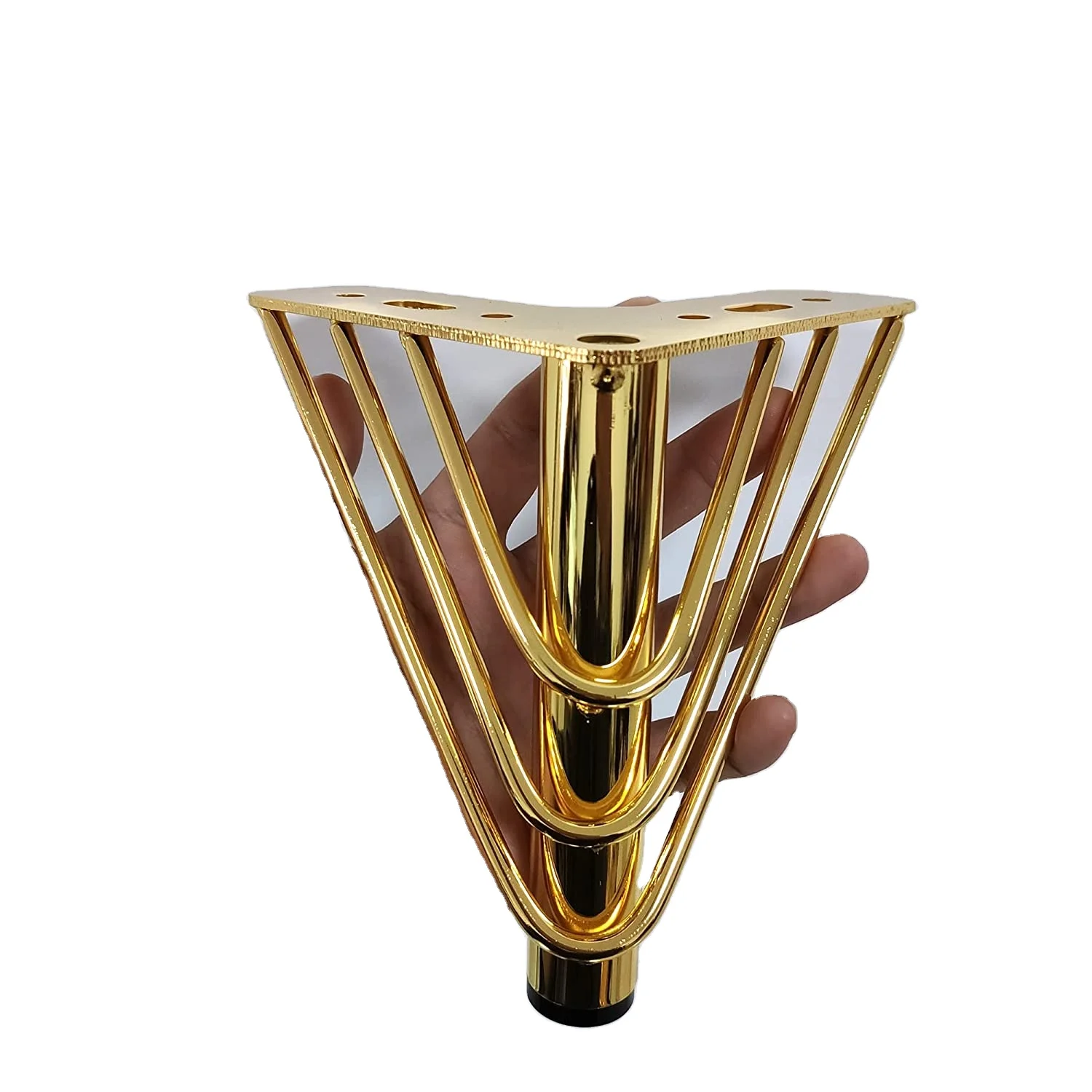 Factory Direct Sale Curved Shape Metal Plate Furniture Feet Accessories Chrome Sofa Leg for TV Cabinet
