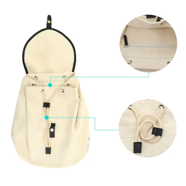 Piping Cotton Canvas Backpack Bag 2020 Eco Friendly Durable Fashionable Heavy High Quality Pu Fruit Natural Fashion Unisex