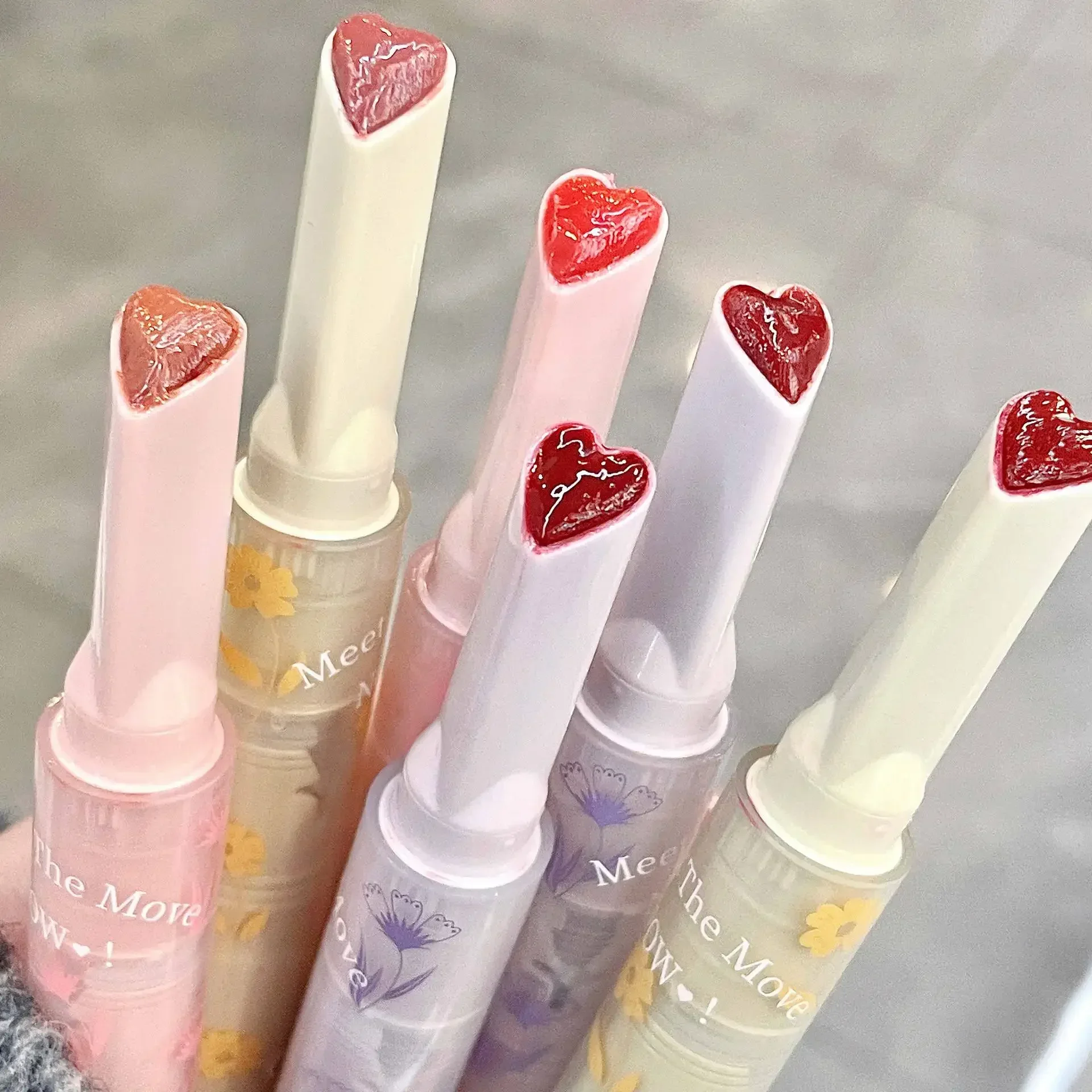custom make up Glaze Love Heart Shape Solid makeup Lipstick Pen Lips gloss Makeup Cosmetic lip stick wholesale bulk