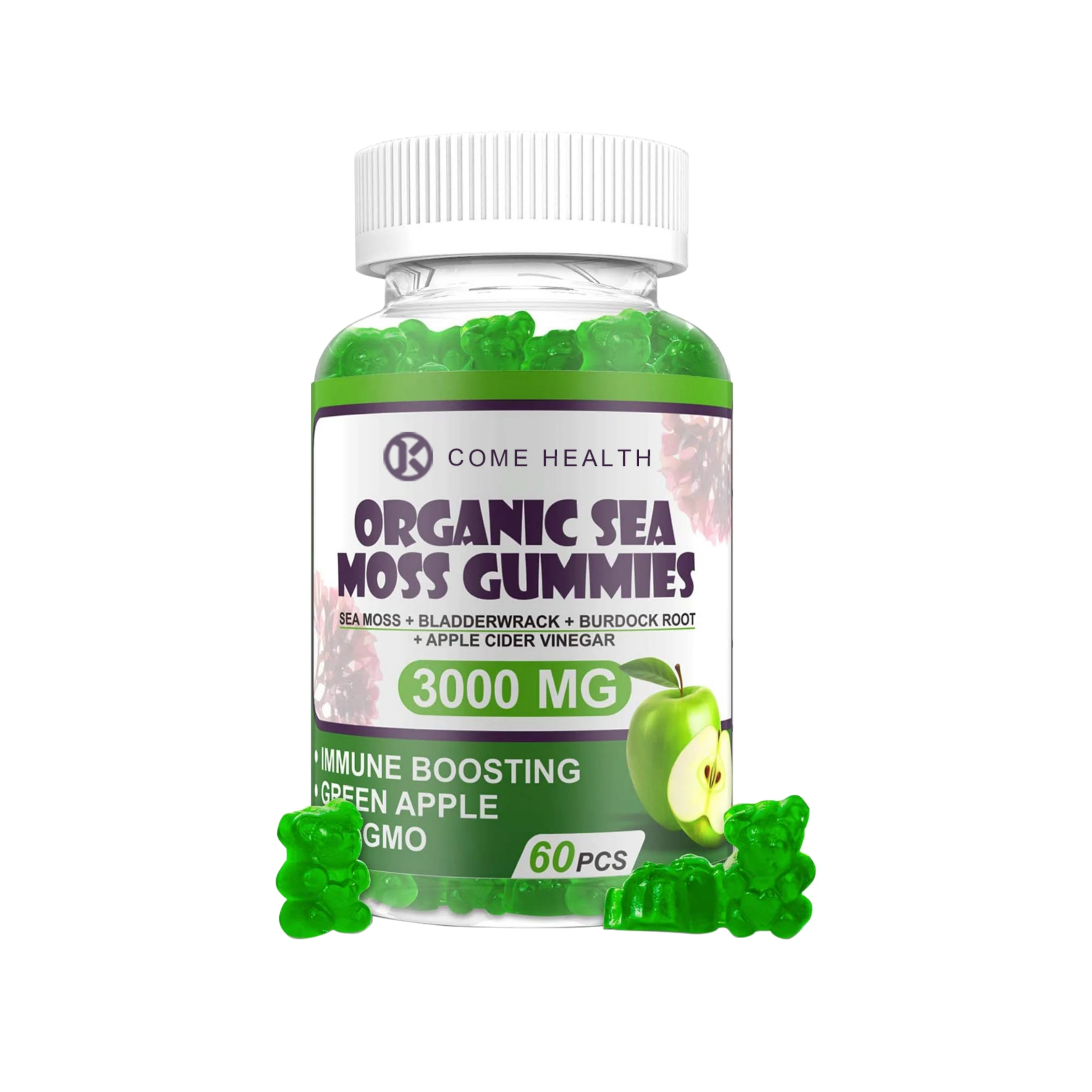 Natural Organic Sea Moss Gummies Bears OEM Healthcare Supplements Seamoss Gummy