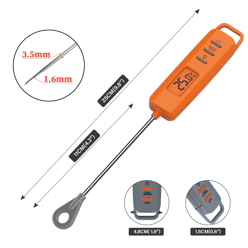New Arrival LCD Backlight Display Instant Read Digital Meat Thermometer For Long Probe