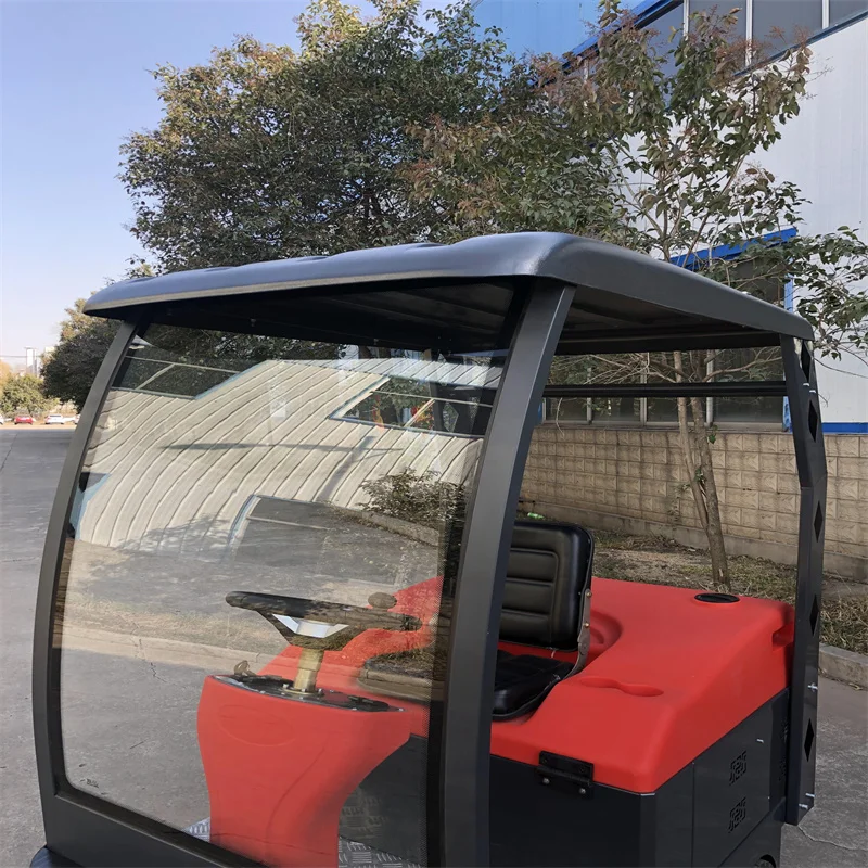 2024 Driveway Outdoor Road Dust Cleaner Machine Sweeper Three-wheel Electric Sweeper With All -closed Cab