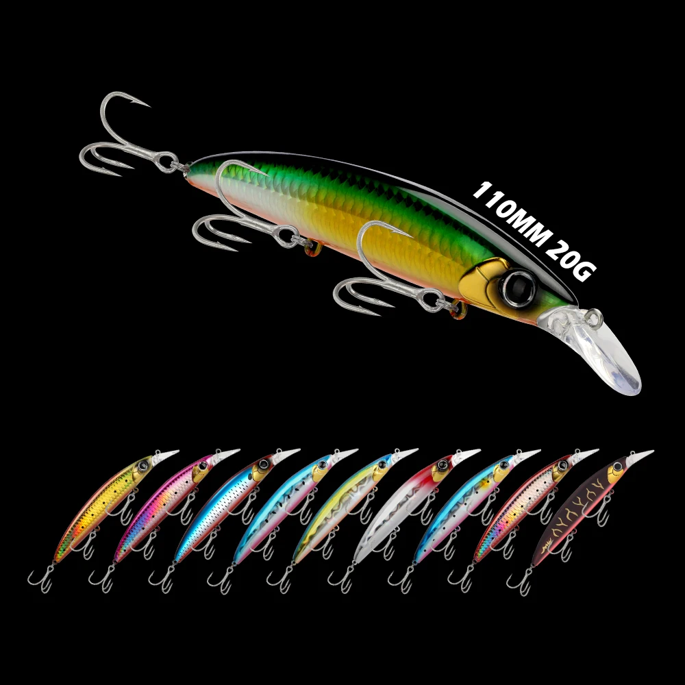 High quality Korean ABS plastic 110mm 20g Saltwater Floating Minnow lure artificial Hard Bait Wobbler Fishing Lure