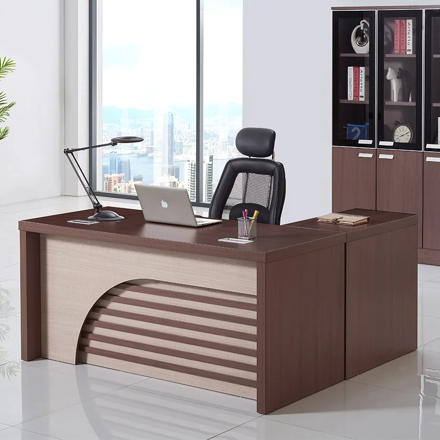 Лидер продаж, деревянный компьютерный офисный стол L-образной формы по заводской цене