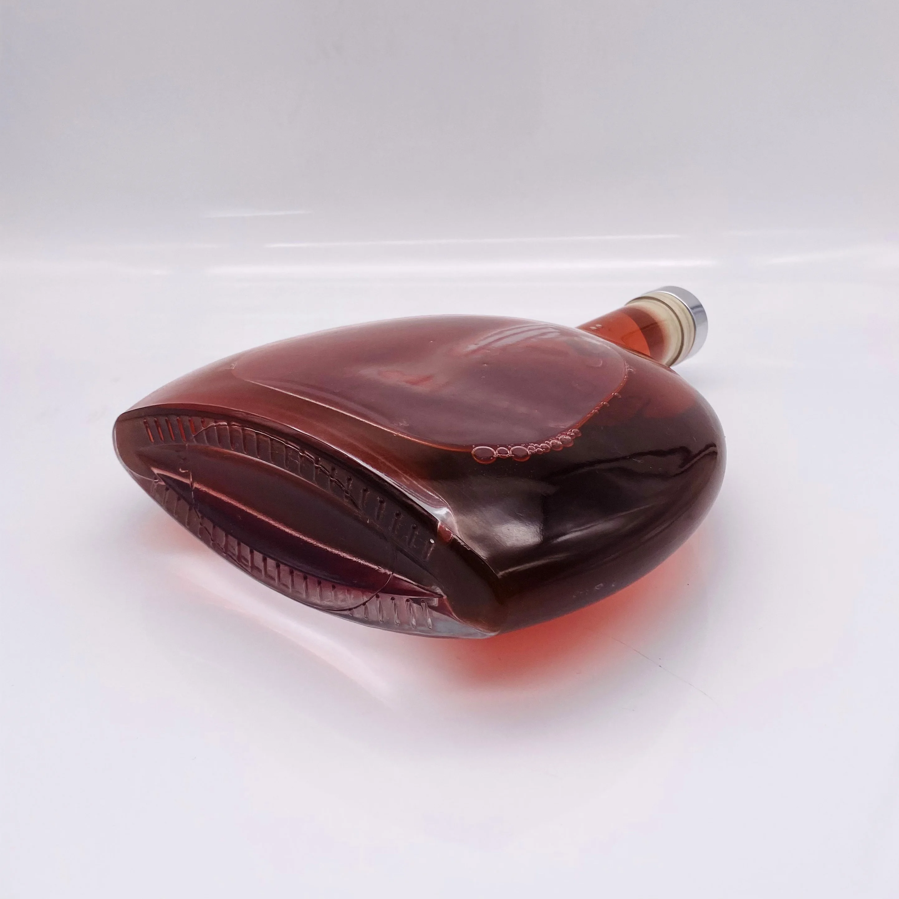 200ml 500ml Screen printing screw lid clear and frosted flat flask coffee glass bottle for liquor wine